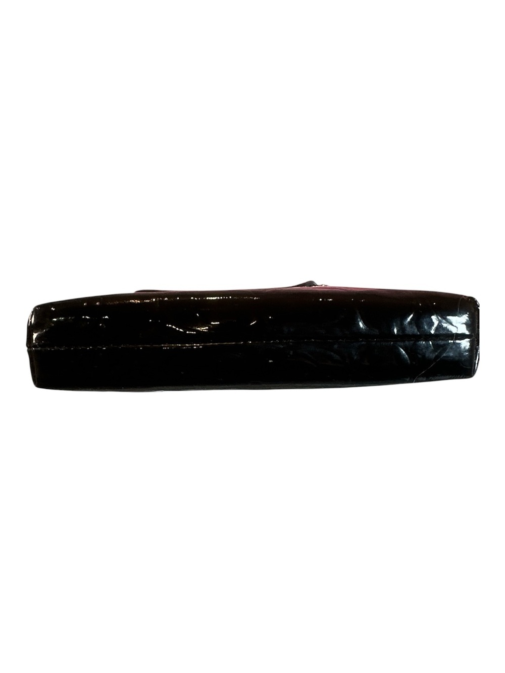 COACH Signature Stitch Black Embossed Patent Leather Wristlet - Picture 7 of 13